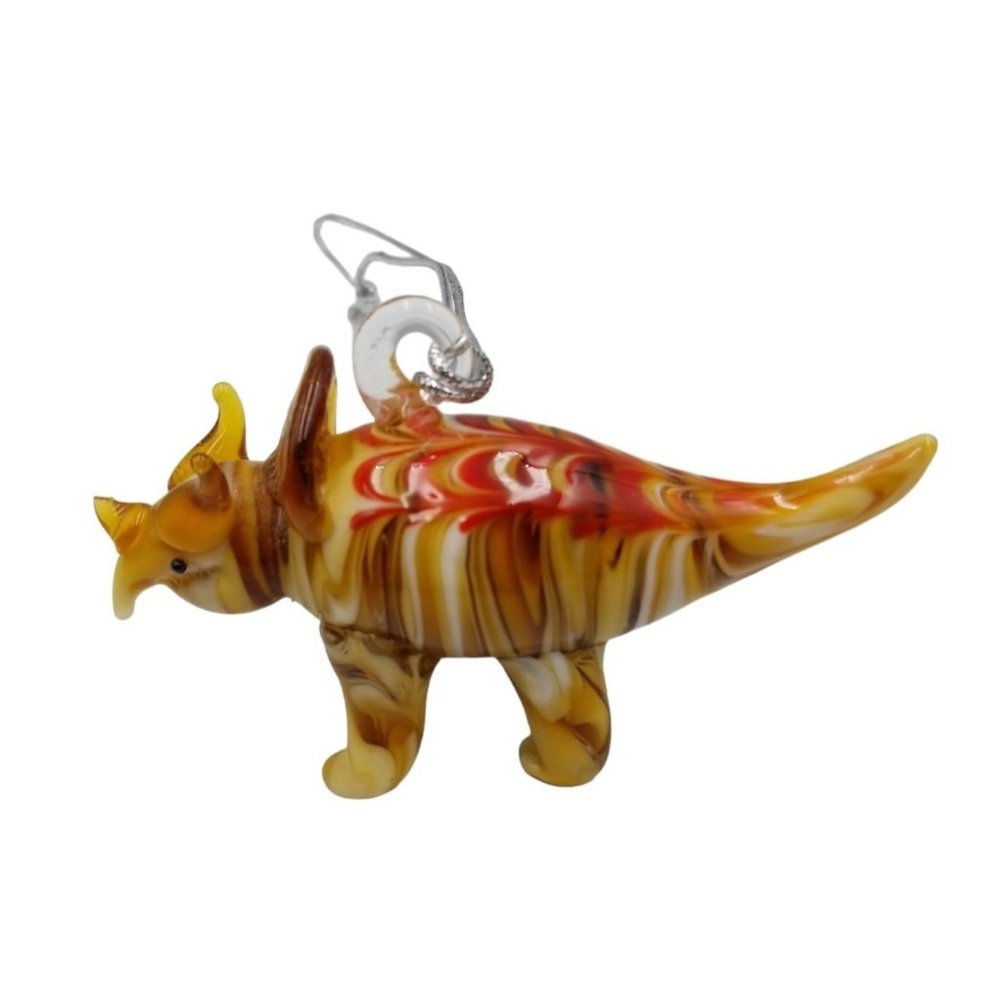 Triceratops Dinosaur Dynasty Gallery Glass lampwork Glassdelights Figurine